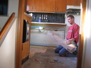 kitchen underlay removal