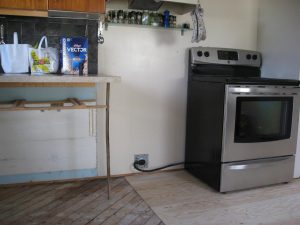 Kitchen underlay half done